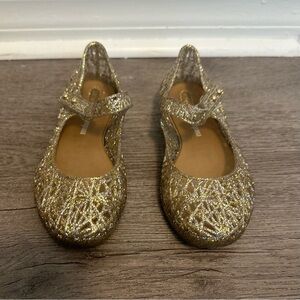 Mini Melissa Gold Zigzags Mary Janes